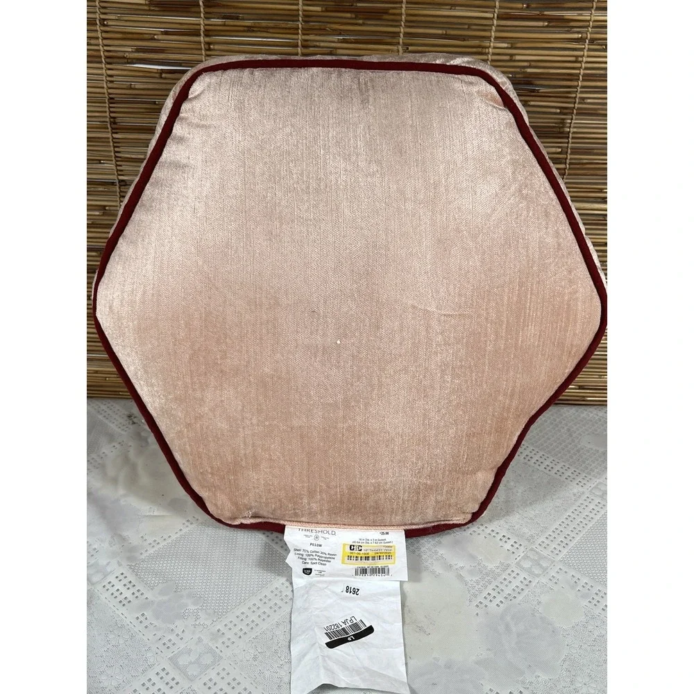 Threshold x Studio McGee Velvet Coral hexagon Shaped Throw Pillow 16x3in